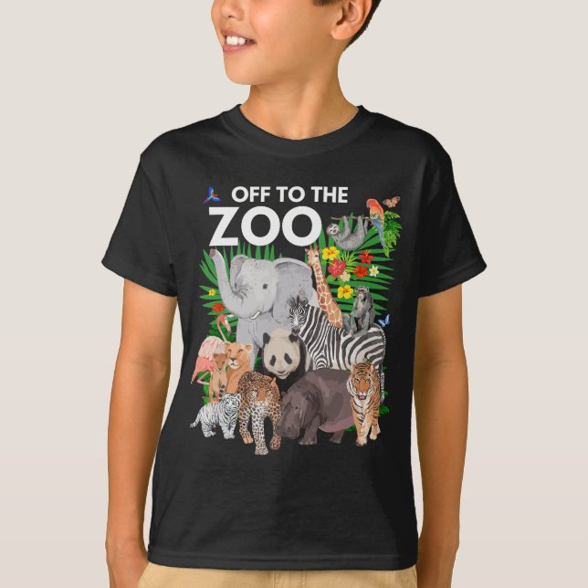 Camiseta Zoo Animal Safari Festa Um Dia No Zoo Safari Z (Frente)