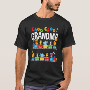 Camiseta Zoo Animal Treina vovó Aniversário Menino Treinado