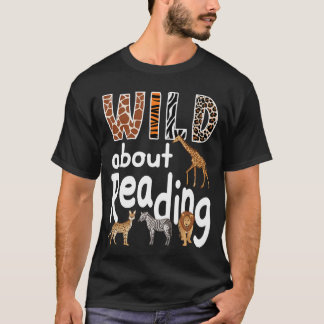 Camiseta Zoo Animals Wild About Reading Books Reader Lover 
