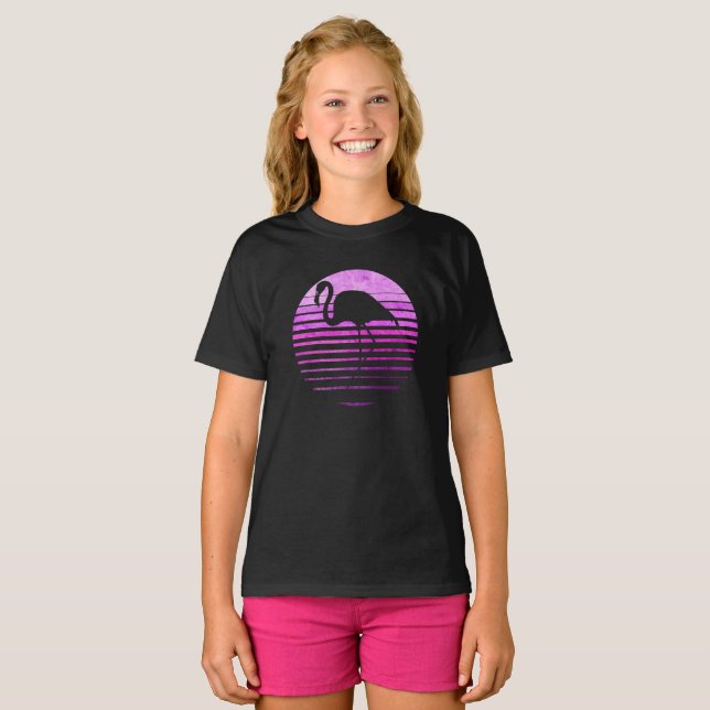 Camiseta Zoo Flamingo Animal Tropic Summer Sunrise (Frente Completa)