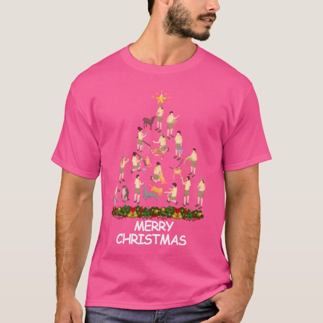 Camiseta Zoo Keeper Christmasree Felry Vintage (Frente)