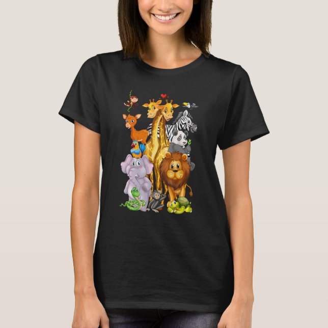 Camiseta Zoo Trip Cute Zoo Animals (Frente)