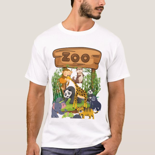 Camiseta Zoo Vibes Colorido - Arte de Harmonia Animal Selva (Frente)