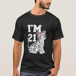 Camiseta Zookee Animal do Tigre, aniversário de 21 anos 21 