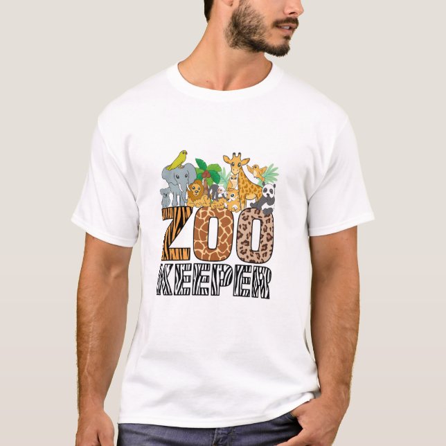 Camiseta Zookeeper Costume Zebra Impressão Afro-Africano (Frente)