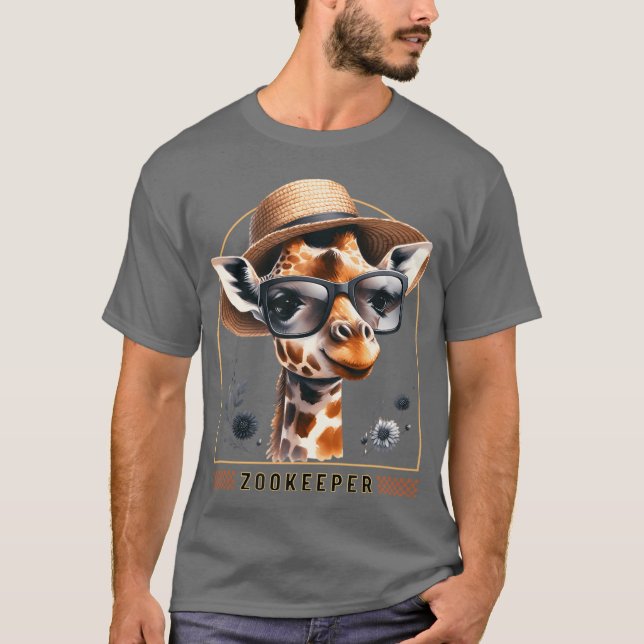 Camiseta Zookeeper Giraffe Safari Zoo Keepeer - design 1 (Frente)