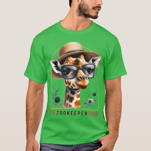 Camiseta Zookeeper Giraffe Safari Zoo Keepeer - print 1 (Frente)
