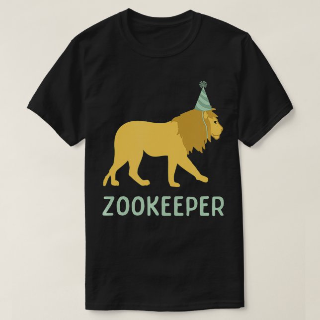 Camiseta Zookeeper Lion Birthday, Adultos Crianças Festa de (Frente do Design)