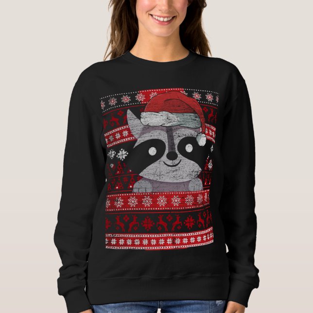 Camiseta Zookeeper Raccoon dá presentes na corrida de Natal (Frente)