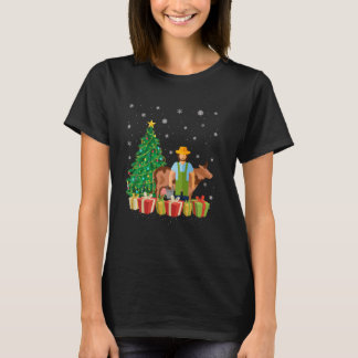 Camiseta Zookeeper Xmas Tree Lighting Santa Hat Zookeeper C