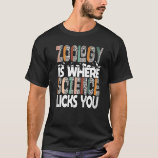 Camiseta Zoologia É Onde a Ciência Lambe Você Ciência Anima