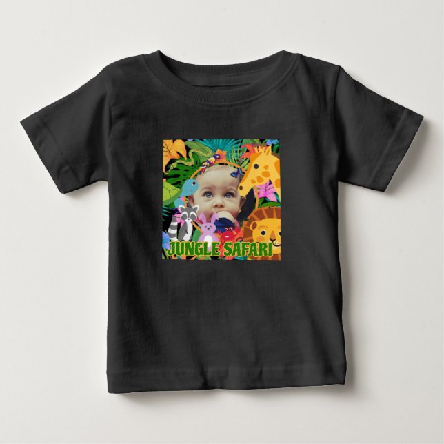 Camiseta Zoológico Animais Selvagens Safari de Selva Festa  (Frente)