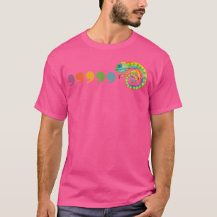 Camiseta Zoólogo Colorido Chameleon, Bela Arte Estética