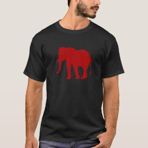 Camiseta Zoólogo do Elefante Vermelho Silhouette World Elep