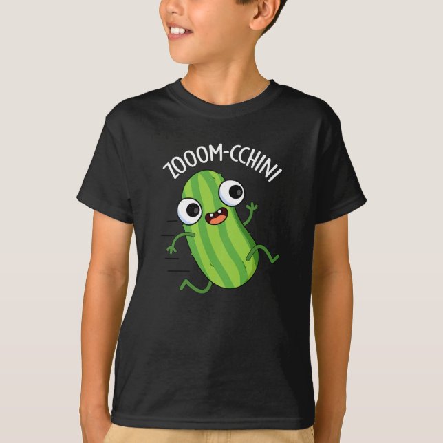 Camiseta Zoom-chchini Funny Zucchini Pun Dark BG (Frente)