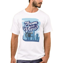 Camiseta Zoom Com uma Câmera de Visão Paisagem Urb