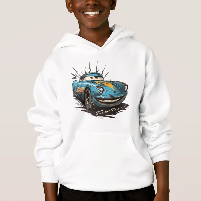 Camiseta Zoom Zoom - Carro de Corrida Relâmpago (Frente)
