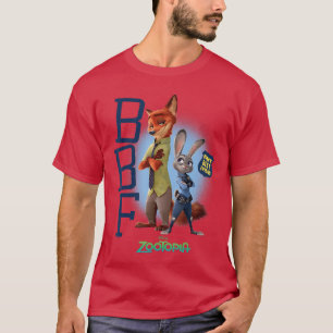 Camiseta Zootopia Judy e Nick Bunnys Melhor Amigo BBF diver