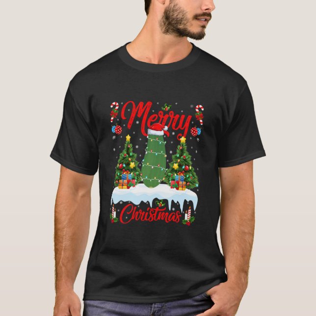 Camiseta Zucchini Lover Xmas Lighting Santa Hat Zucchini (Frente)