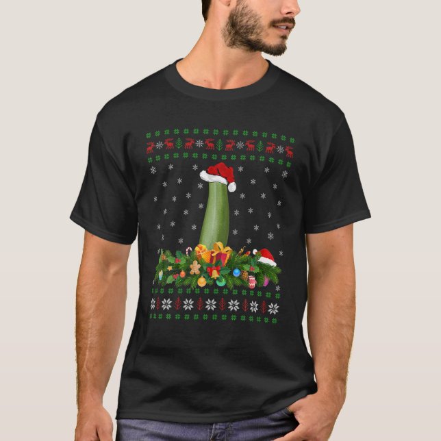 Camiseta Zucchini Lover Xmas Santa Hat Ugly Zucchini Cristo (Frente)