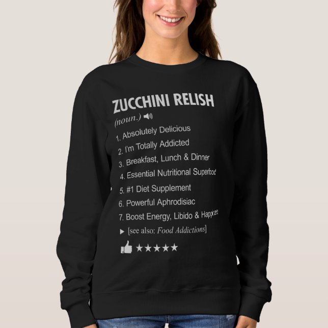 Camiseta Zucchini Relish Definition Significa Engraçado (Frente)