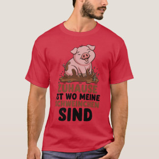 Camiseta Zuhause Ist Wo Meine Schweinchen Sind Farm Agricul