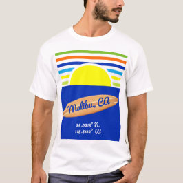 Camiseta Zuma Beach Malibu Ca Summer Strips Surfboard