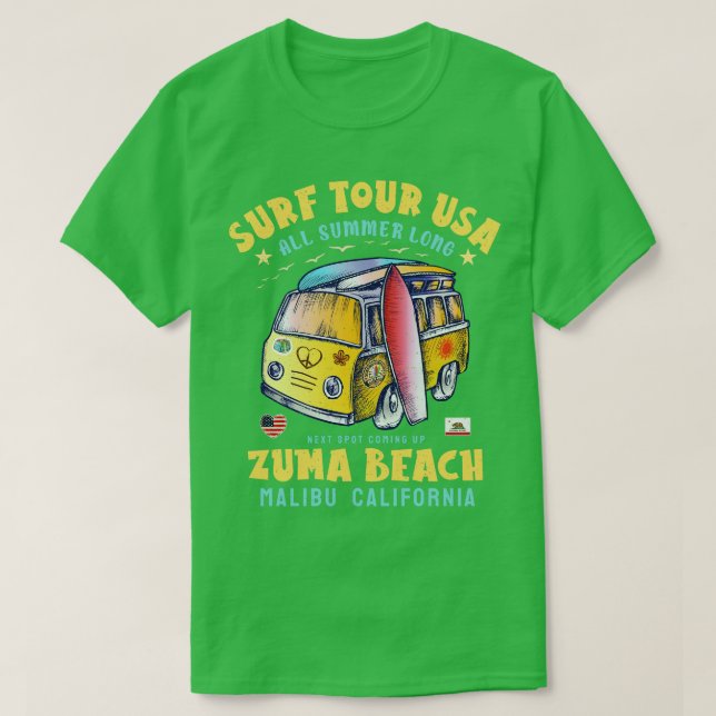 Camiseta Zuma Beach Malibu California (Frente do Design)