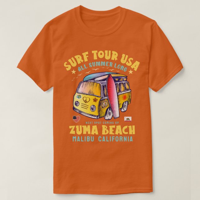 Camiseta Zuma Beach Malibu California (Frente do Design)