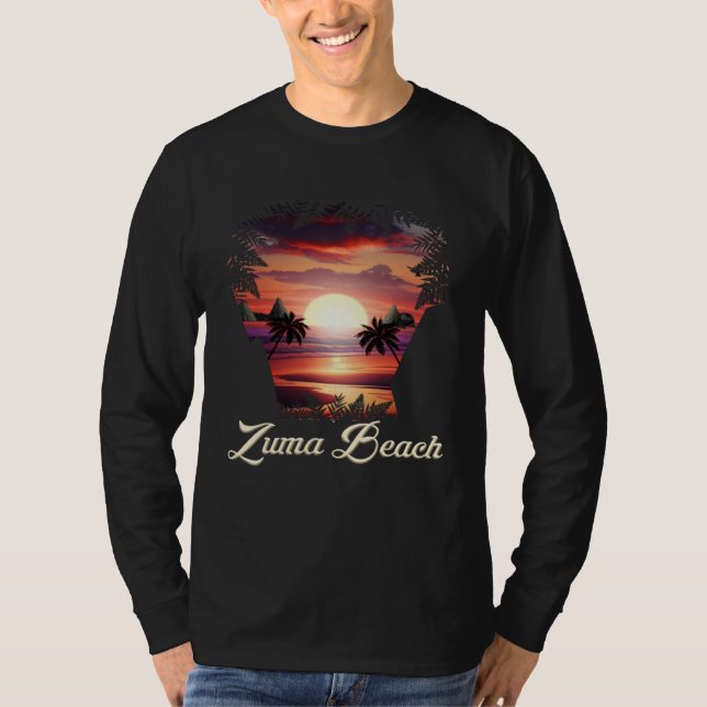 Camiseta Zuma Beach Vibrant Sunset Malibu California (Frente)
