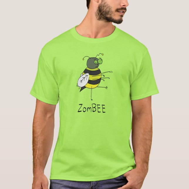 Camiseta Zumbi Abelha Halloween Divertido Crianças (Frente)