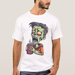 Camiseta “Zumbi Antes do Café – Humor Matinal dos Mortos-Vi