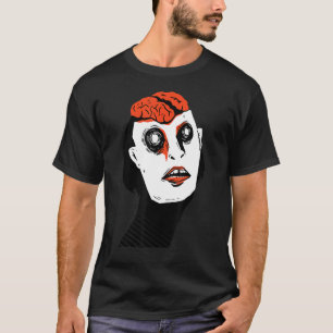 Camiseta Zumbi assustador do cérebro