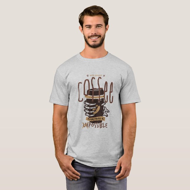 Camiseta Zumbi Engraçado Com Café Suficiente (Frente Completa)