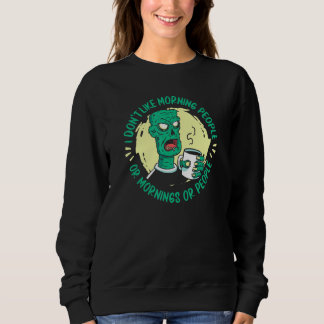 Camiseta Zumbi Não gosto de pessoas matinais ou manhãs O