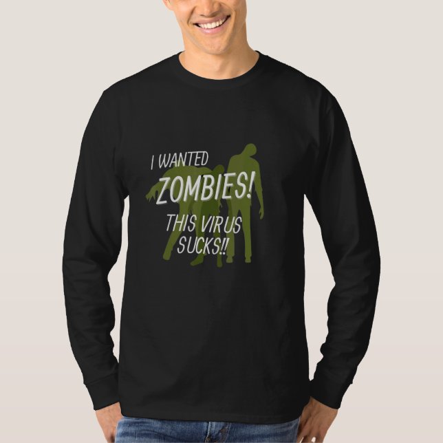 Camiseta Zumbi Procurado Zumbis Esse Vírus é uma Droga (Frente)