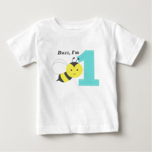 Camiseta Zumbido, sou um, primeiro aniversário, abelha fofa