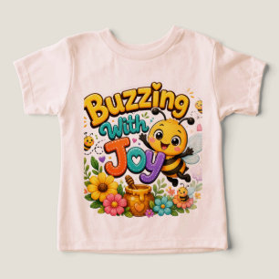 Camiseta Zumbindo de Alegria Desenho de Abelha Feliz em C
