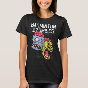 Camiseta Zumbis de Badminton Jogo Divertido de Esportes Raq