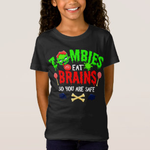 Camiseta Zumbis Engraçados de Halloween Comem Cérebros Você