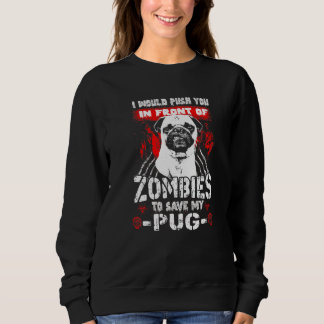 Camiseta Zumbis Para Salvar Meu Cachorro Pug   Halloween