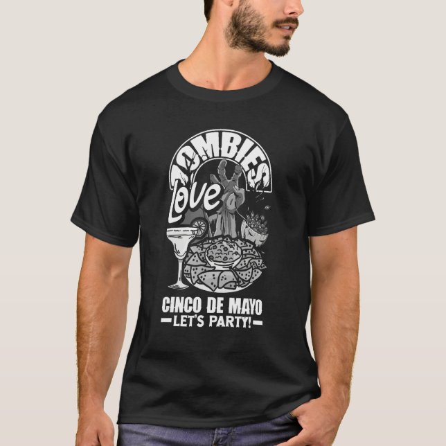 Camiseta Zumbis também amam o Cinco de Mayo (Frente)