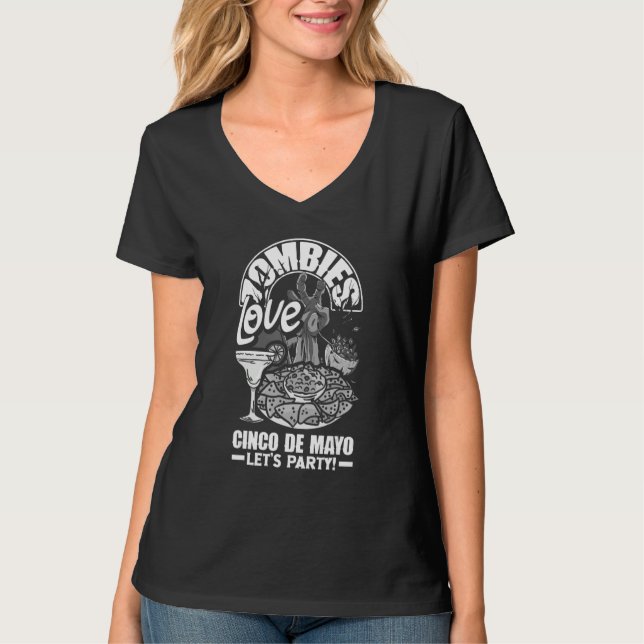 Camiseta Zumbis também amam o Cinco de Mayo (Frente)