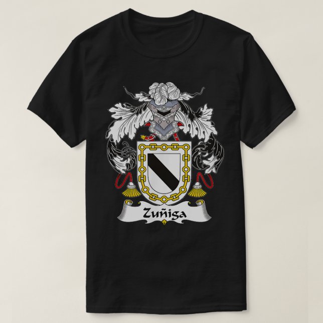 Camiseta Zuniga Casaco da Guarda Familiar de Armas (Frente do Design)