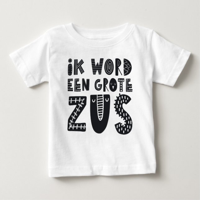 Camiseta Zwanger: Ik word een grote zus (Frente)