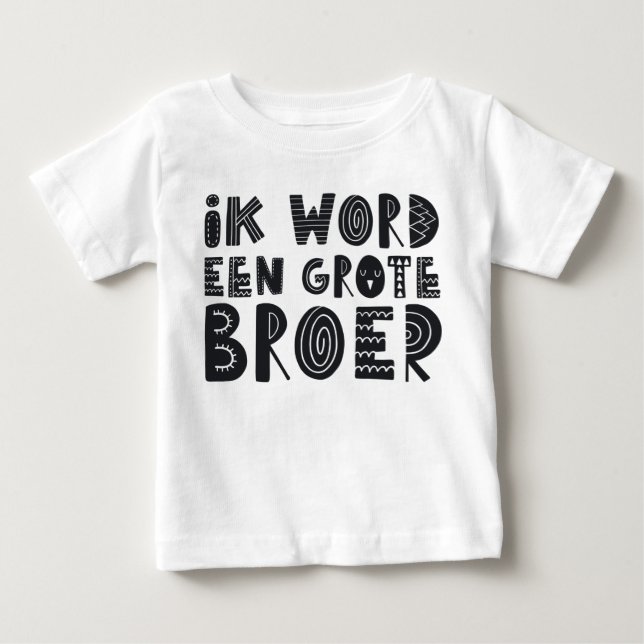 Camiseta Zwangerschapsaankondiging: Ik word een grote broer (Frente)