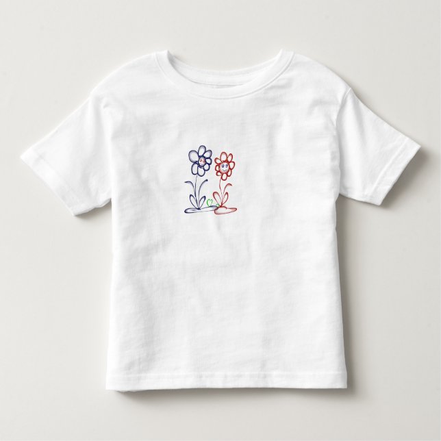 Camiseta Zwei Blumen mit Herz (Frente)