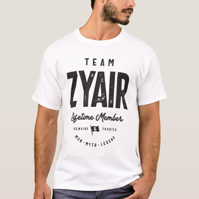 Camiseta Zyair Lifetime Member Personalization Name Zyair (Frente)