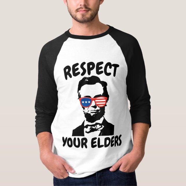 CAMISETAS ABRAHAM LINCOLN RESPEITE SEUS ANCIÃOS (Frente)
