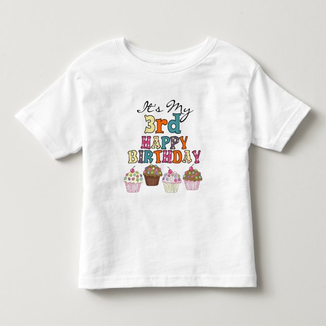 Camisetas aniversário de 3 anos e presentes de Cup (Frente)
